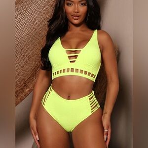 Sunshine On My Mind 2 Piece Bikini - Neon Green